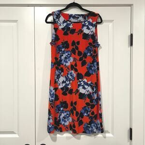 Tommy Hilfiger Women's High Neck Short Dress Orange Blue Flowers Professional 12
